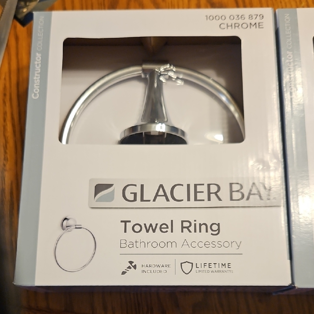 Set Of 2 Glacier Bay Chrome Towel Rings